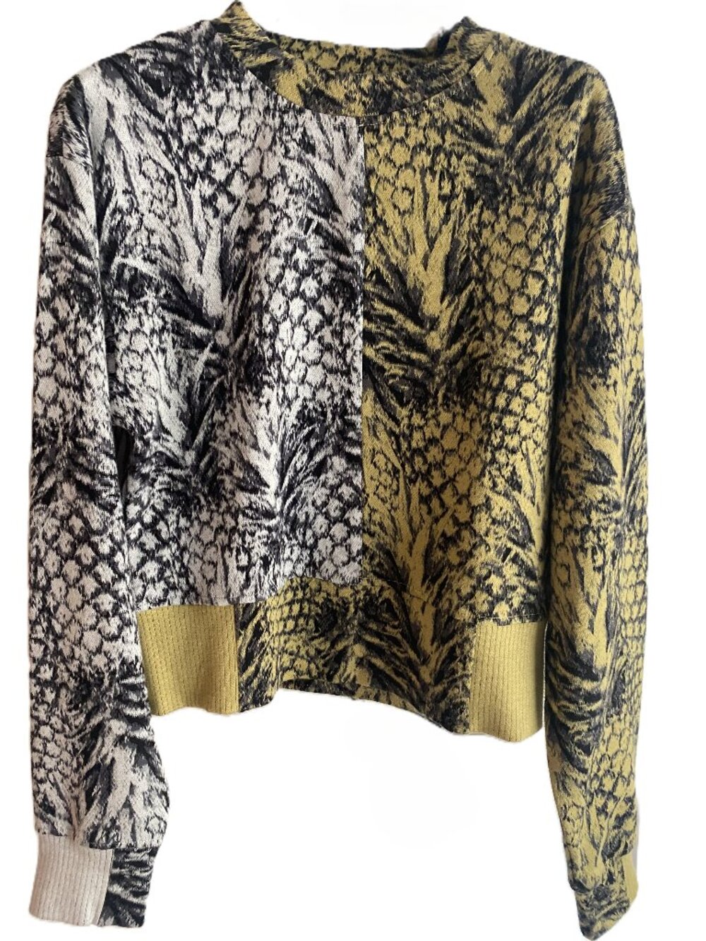 TWENTY Montreal Pineapple Hyper Reality Knit  Pullover Sweater Women Sz S
